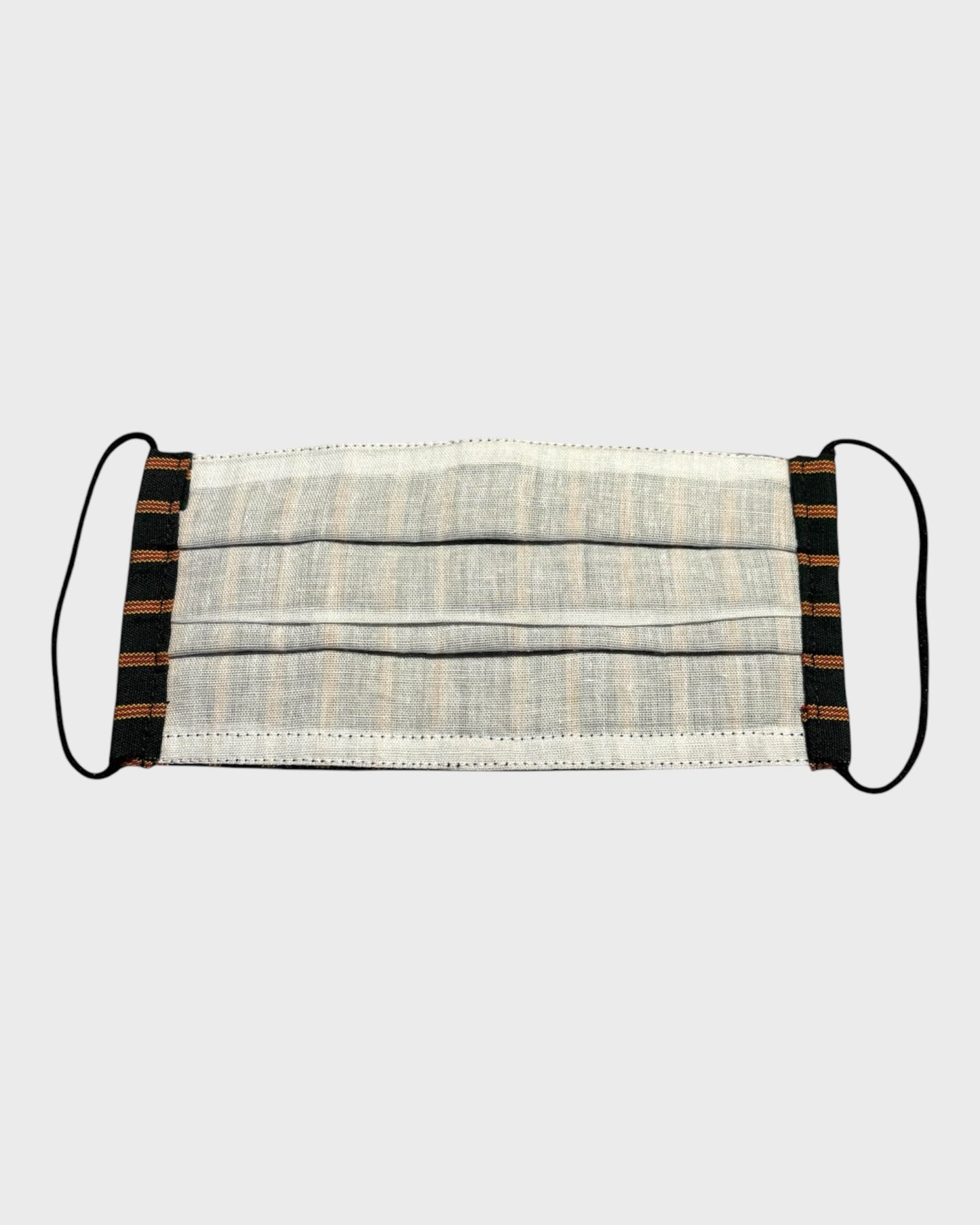 Keten Face Mask-Striped Black