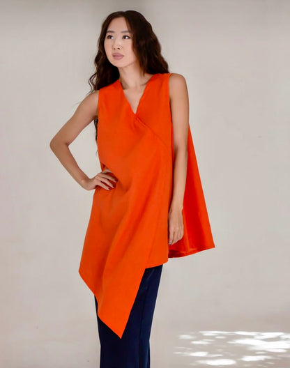 Linen Top - Orange