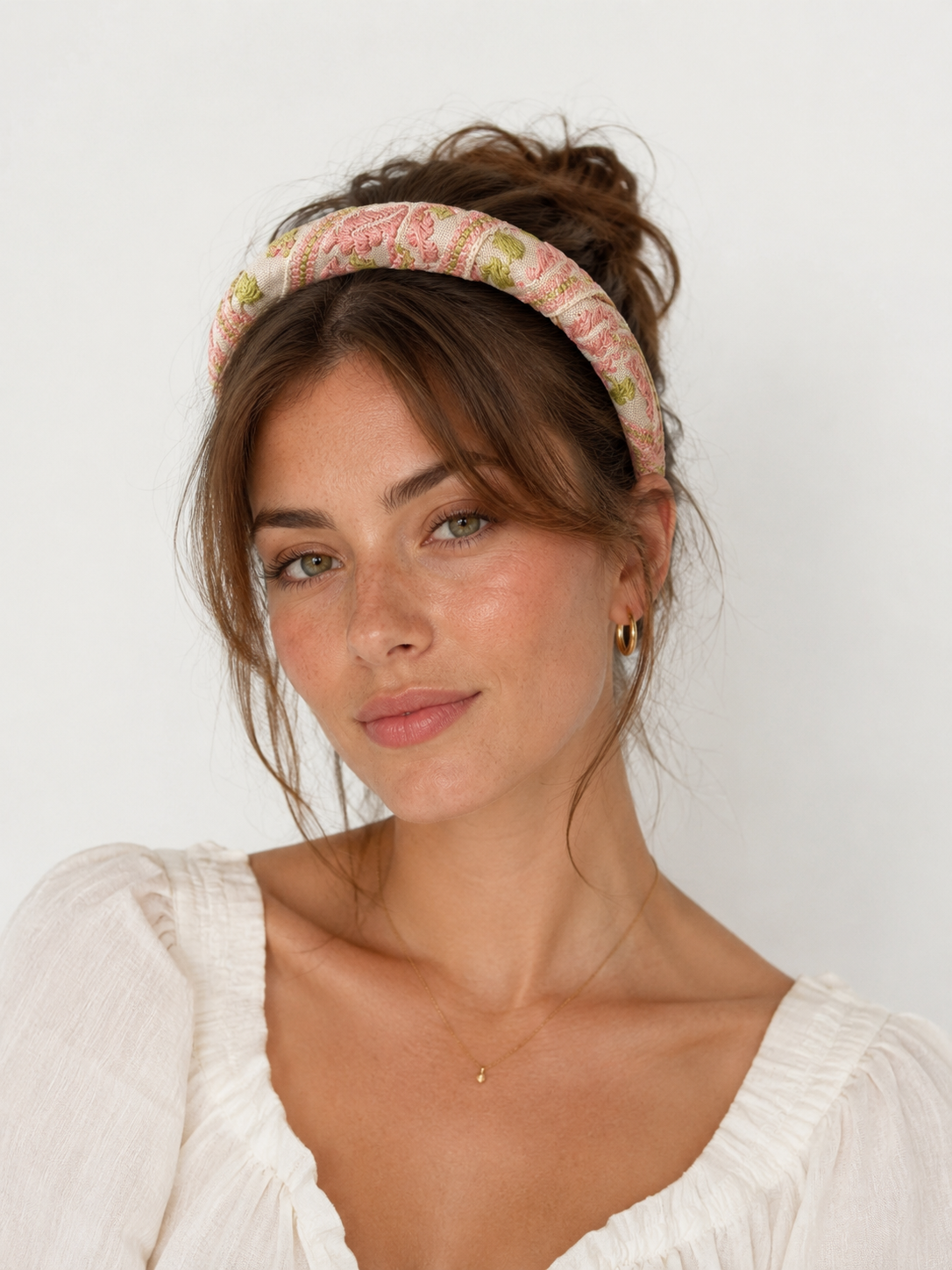 Cotton Headband - Floral Pink